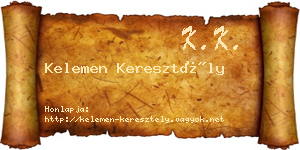 Kelemen Keresztély névjegykártya